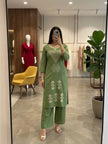 Premium Straight Kurta Palazzo Set with Geometric Pattern.