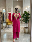 Premium Floral Embroidery Kurta Palazzo Set for Women.