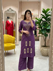 Premium Straight Kurta Palazzo Set with Geometric Pattern.