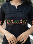 Elegant Embroidered Straight Kurta for Women with Floral Thread Work.