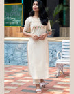Elegant Embroidered Straight Kurta for Women with Floral Thread Work.