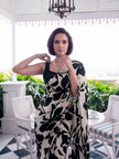 Designer Saree for Women with Artistic Floral Print and Graceful Drape .