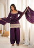 Women's Embroidered Straight Kurta & Patiala Salwar Set with Dupatta.