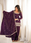 Women's Embroidered Straight Kurta & Patiala Salwar Set with Dupatta.