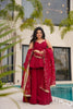 Women's Embroidered Peplum Sharara Suit Set with Dupatta.