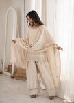Women Embroidered Kurta Palazzo Set with Dupatta .