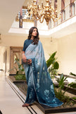 Women's Floral Print Georgette Saree with Blouse Piece.