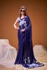 Soft Satin Floral Printed Saree with Designer Look and Blouse Piece