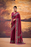 Floral Printed Saree with Ethnic Designer Border & Blouse Piece.