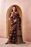 Women's Printed P.V Chanderi Saree with Designer Border