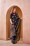 Women's Printed P.V Chanderi Saree with Designer Border