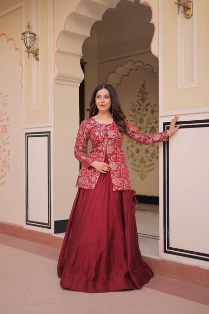 Luxury Designer Printed Lehenga Choli – Festive Wear.