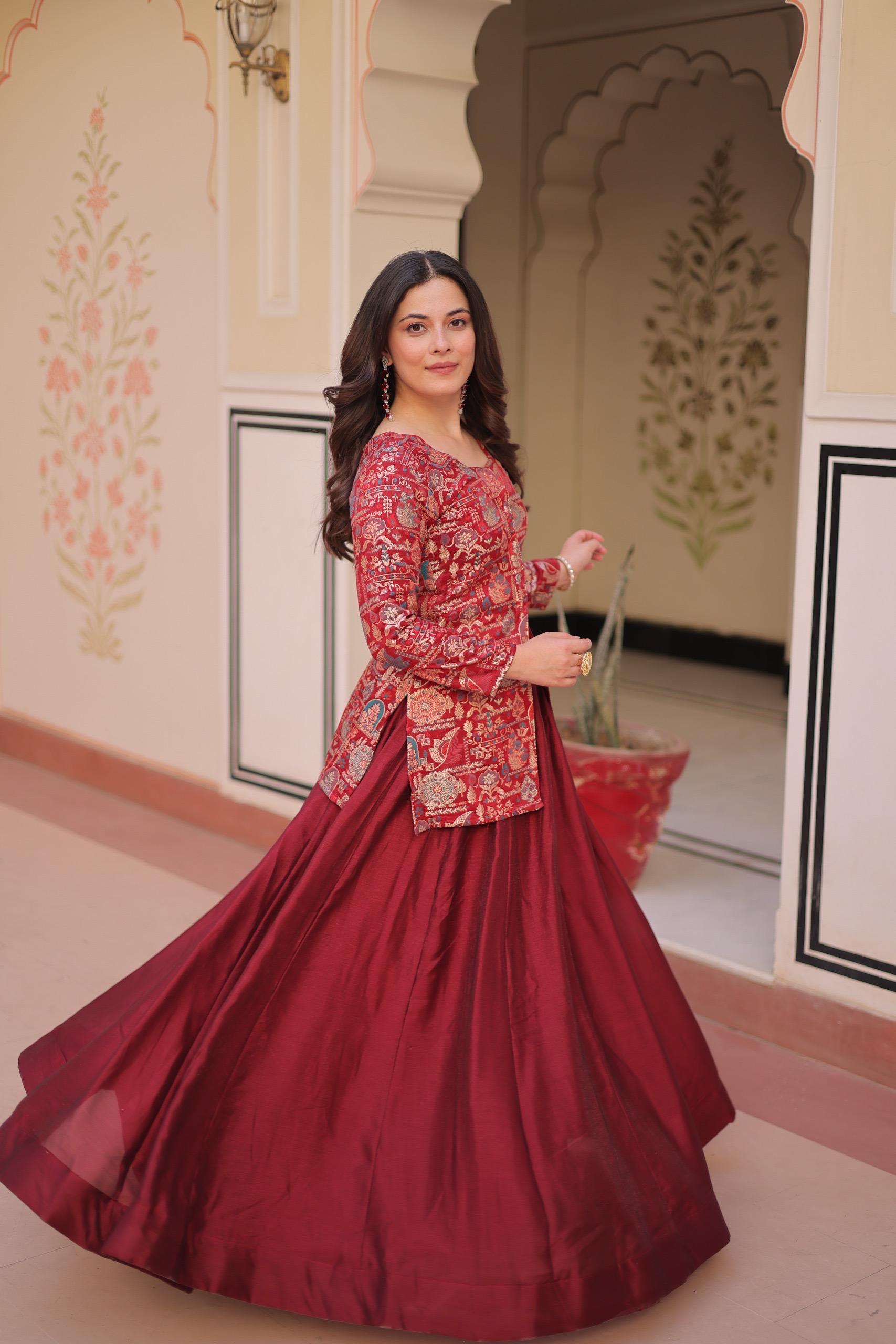 Luxury Designer Printed Lehenga Choli – Festive Wear.