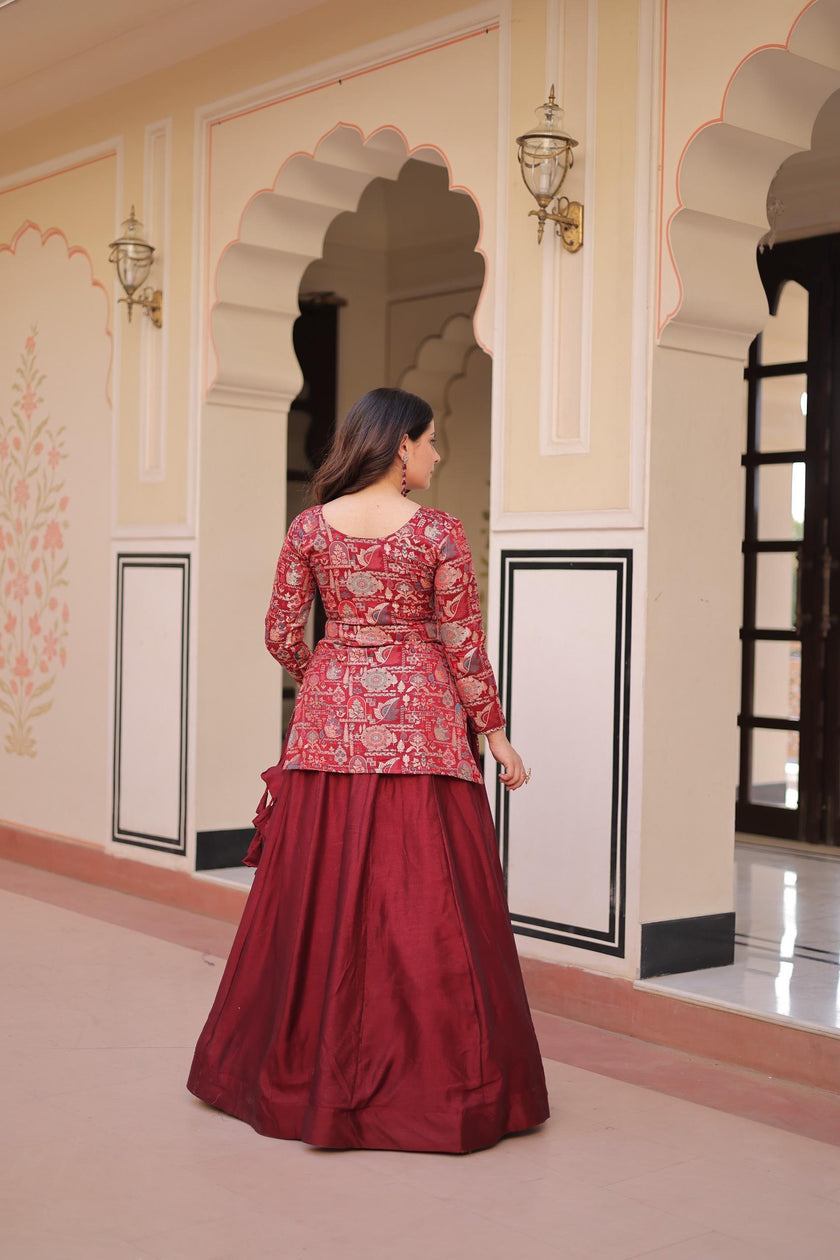 Luxury Designer Printed Lehenga Choli – Festive Wear.