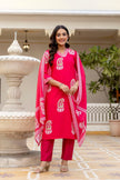 Women's Pure Viscose Rayon Embroidered Kurta Set's.