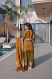 Designer Kurta Sharara Set with Embroidered Dupatta.