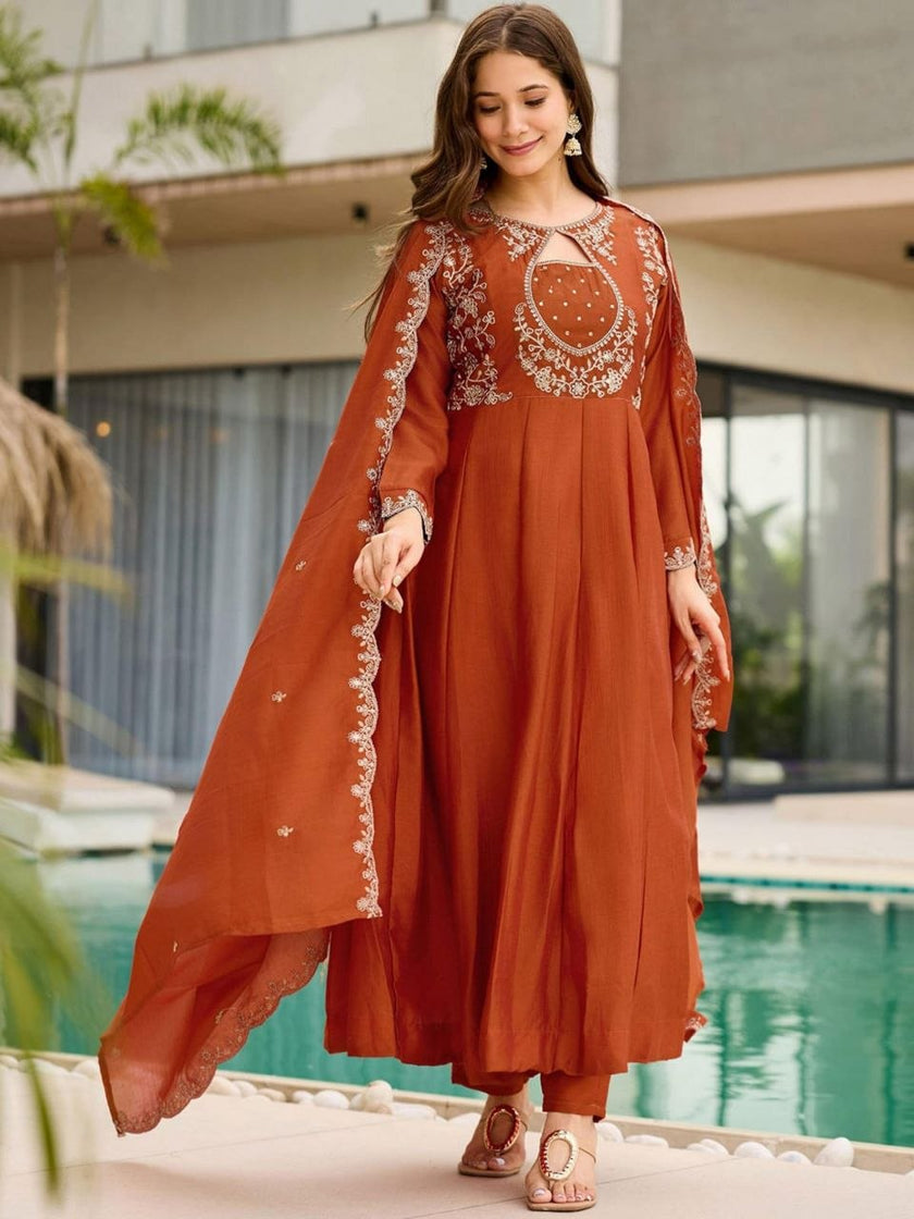 Designer Festive Wear Anarkali Kurta Set For Women.
