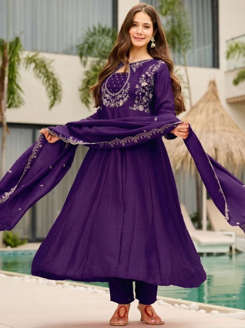 Designer Festive Wear Anarkali Kurta Set For Women.