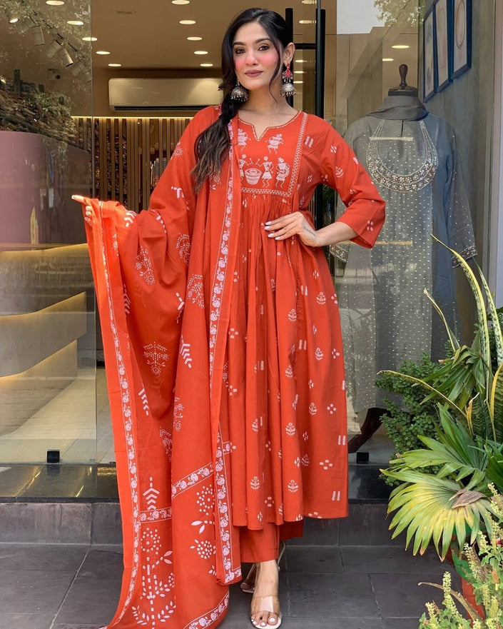 Stylish Embroidered Kurta Set with Dupatta.