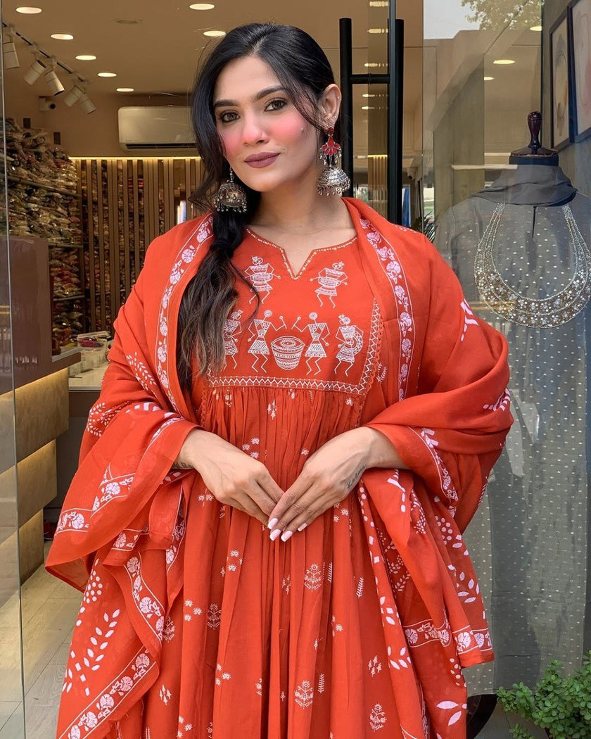 Stylish Embroidered Kurta Set with Dupatta.
