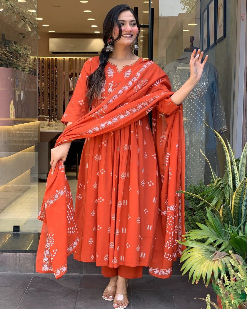 Stylish Embroidered Kurta Set with Dupatta.