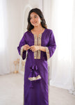 Elegant Mirror Lace Kurta Pant Set With Potli Bag.