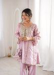 Elegant Mirror Embroidered Kurta Pant Co-Ord Set.