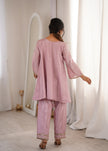 Elegant Mirror Embroidered Kurta Pant Co-Ord Set.