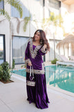 Luxury Velvet Festive Sharara Suit For Women.