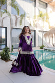 Luxury Velvet Festive Sharara Suit For Women.