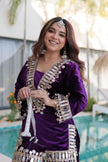 Luxury Velvet Festive Sharara Suit For Women.