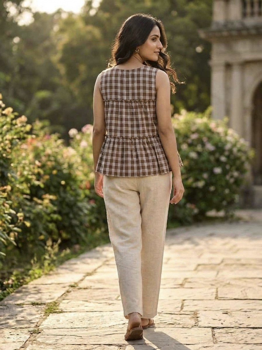 Casual Check Print Cotton Coord Set.