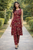 Stylish Maroon Printed Kurta with Pants.