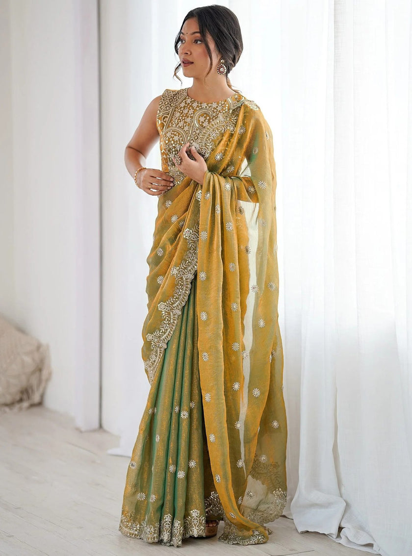 Premium Embroidered Ethnic Saree for Women.