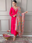 Stylish Embroidered Kurta Set with Dupatta.
