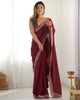 Designer Maroon Border Work Saree.