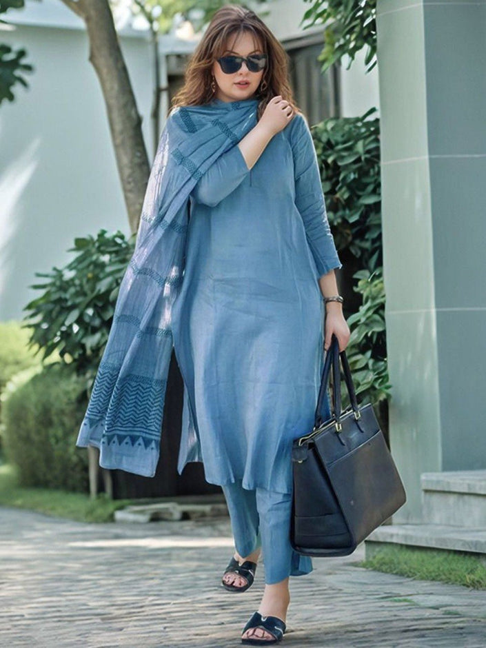 Premium Feel Kurta Set with Dupatta.