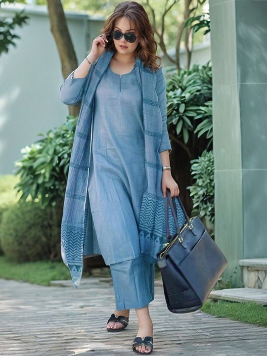 Premium Feel Kurta Set with Dupatta.