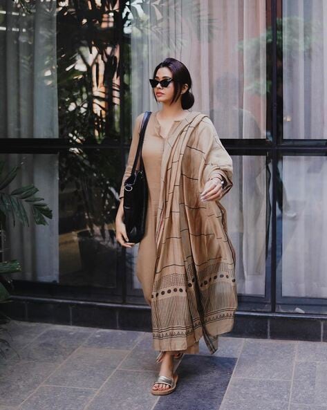 Premium Feel Kurta Set with Dupatta.