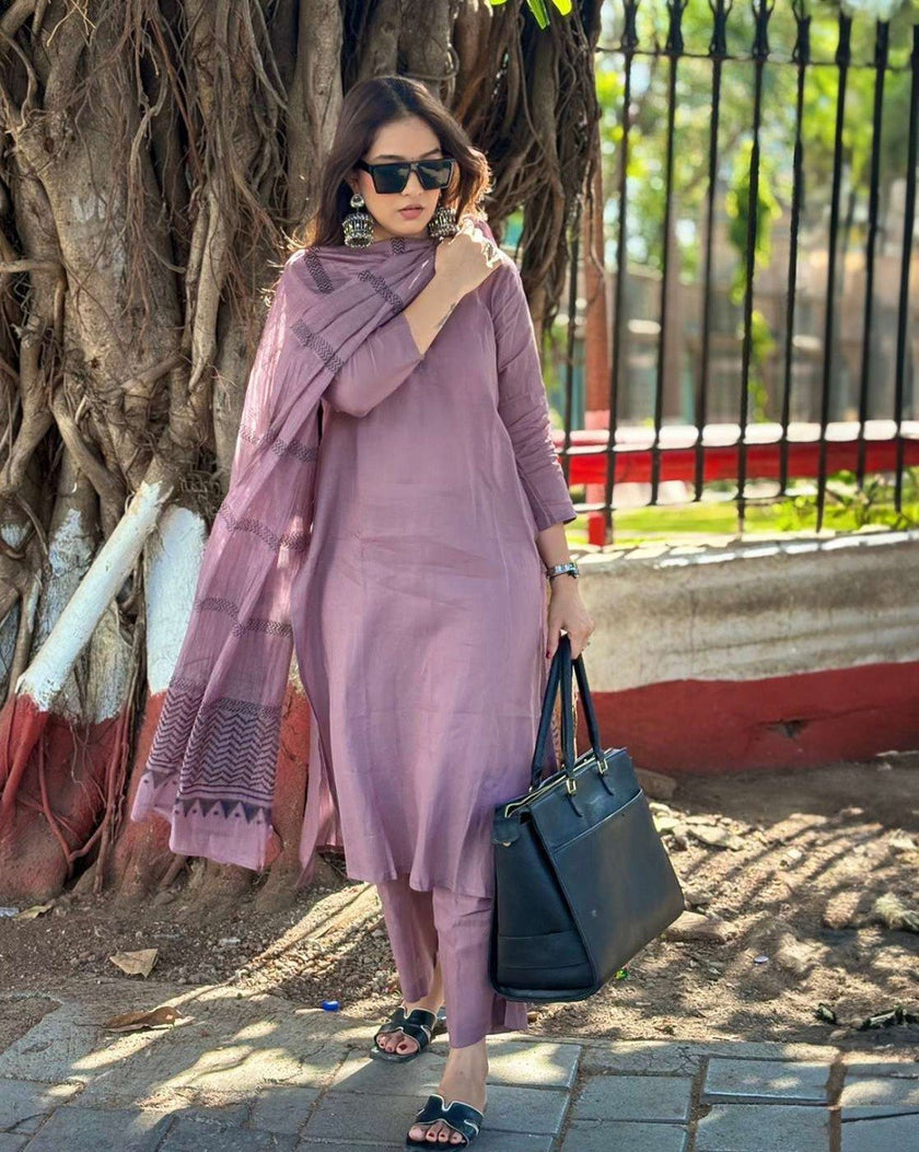 Premium Feel Kurta Set with Dupatta.