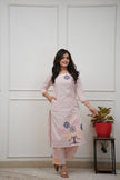 Pink Printed Kurta Pant Set for Women Stylish Ethnic Wear.