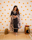 Designer Straight Kurta with Floral Dupatta.