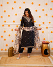 Designer Straight Kurta with Floral Dupatta.