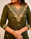 Designer Straight Kurta with Floral Dupatta.