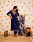 Designer Straight Kurta with Floral Dupatta.