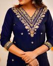 Designer Straight Kurta with Floral Dupatta.
