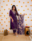 Designer Straight Kurta with Floral Dupatta.