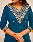 Designer Straight Kurta with Floral Dupatta.
