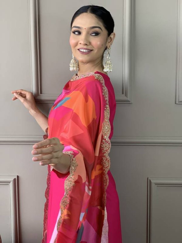Designer Pink Ethnic Suit with Dupatta.