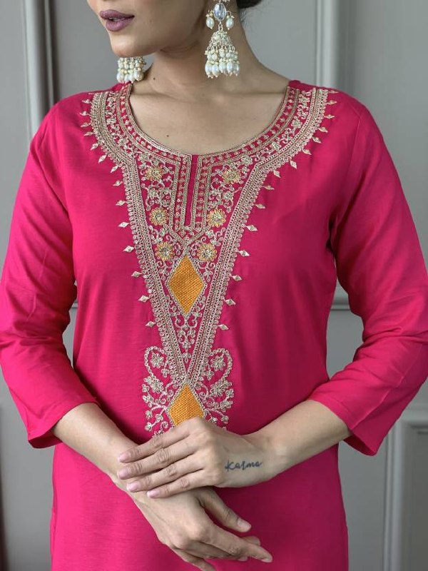 Designer Pink Ethnic Suit with Dupatta.